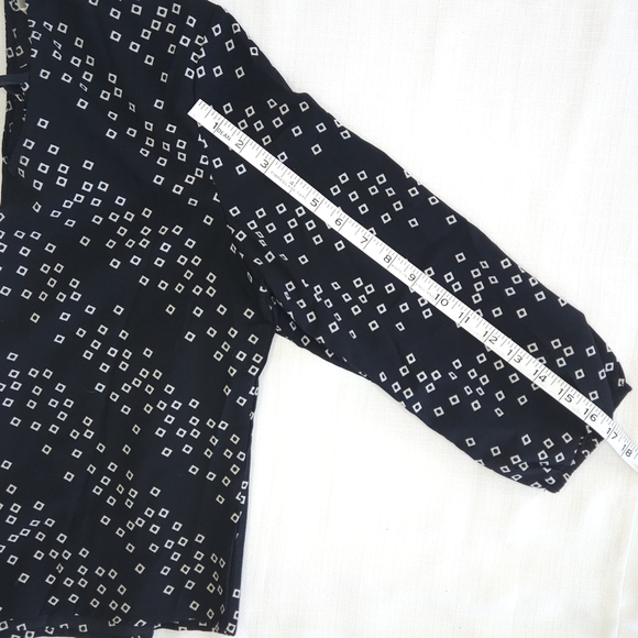 Misska Black and White Patterned Blouse Business Casual 3/4 Size S - Picture 5 of 9